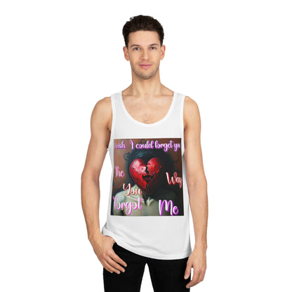 Emotional Unisex Softstyle™ Tank Top - "I Wish I Could Forget You" Design