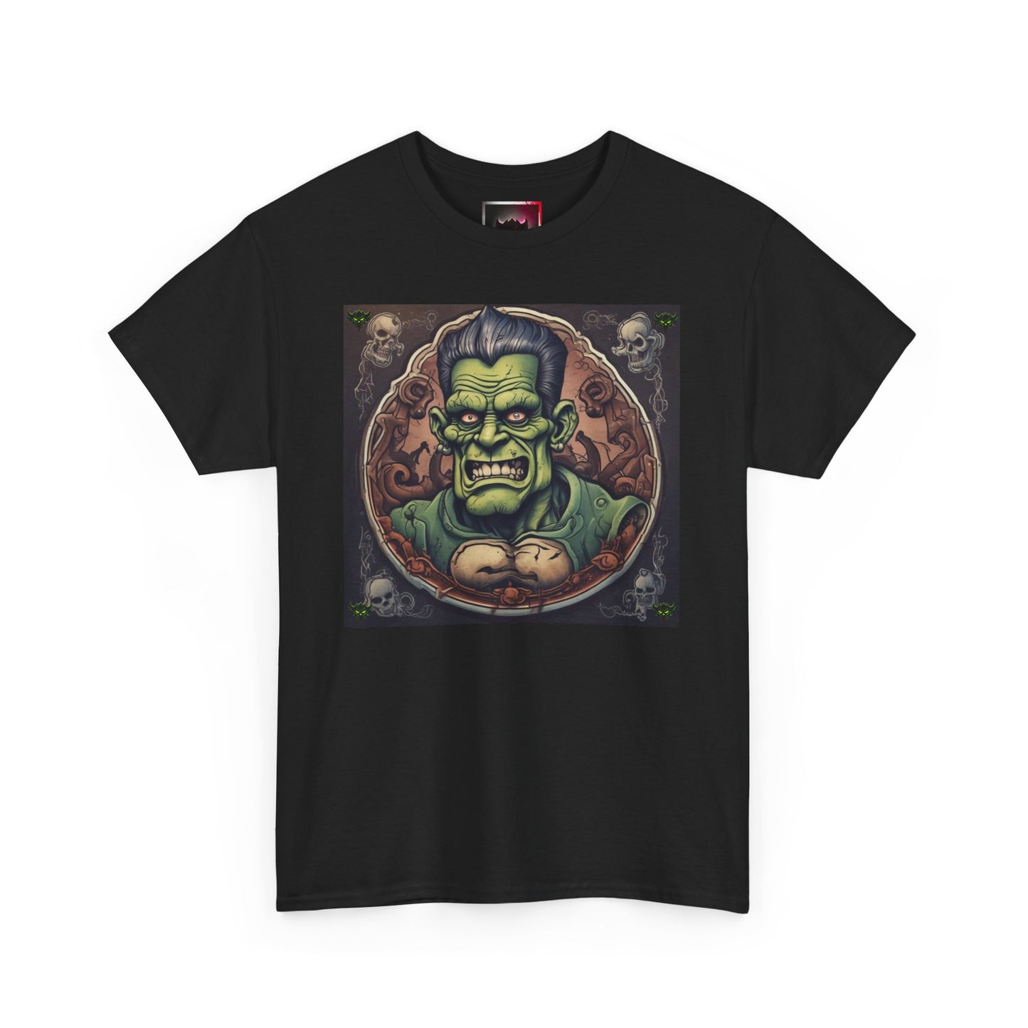 Frankenstein Graphic Unisex Heavy Cotton Tee - Vintage Vibe Halloween Shirt