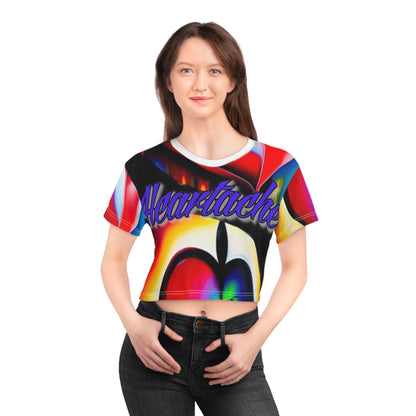 "Heartache: Love's Invisible Scar" Crop Tee - Colorful Art Tee for Self-Expression & Mental Health Awareness