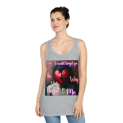 Emotional Unisex Softstyle™ Tank Top - "I Wish I Could Forget You" Design