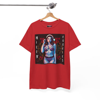 Vintage Christmas Milf N' Cookies Unisex Heavy Cotton T-Shirt