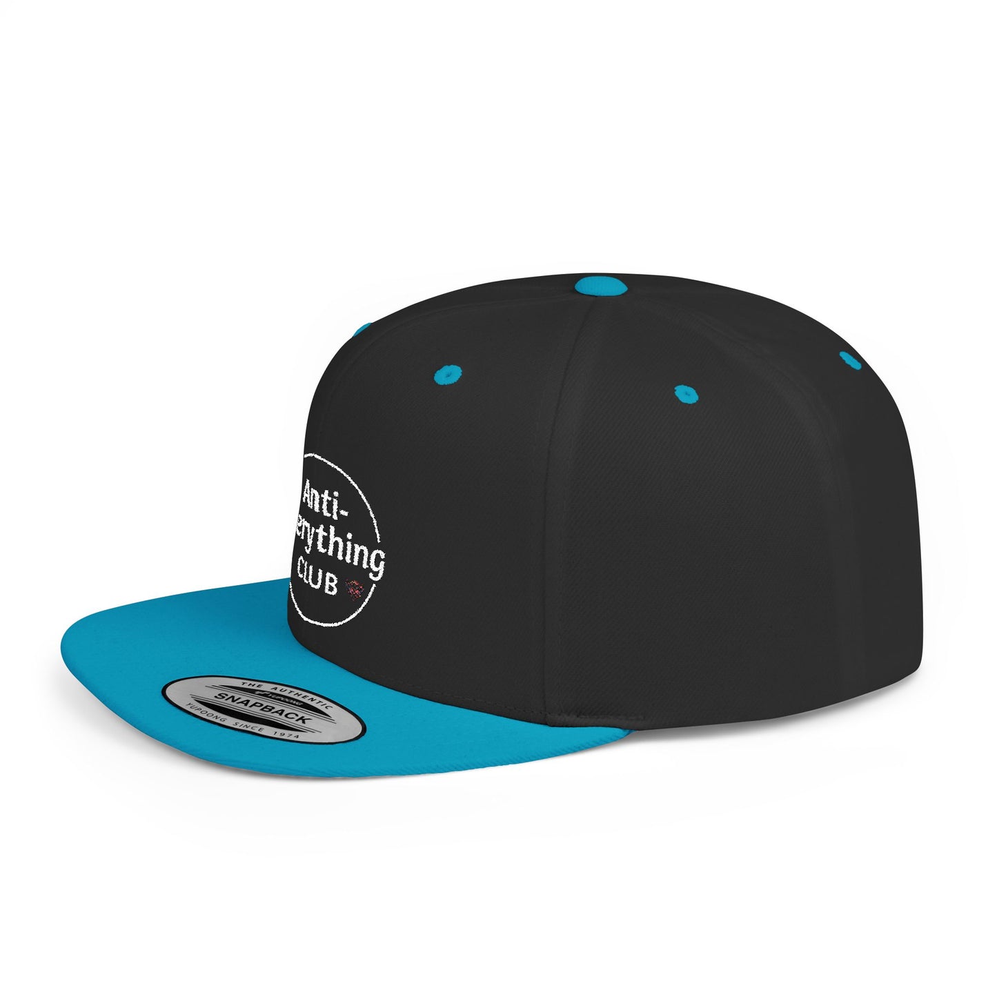 Anti-Everything Club Camo Snapback Cap - Trendy Flat Bill Hat for Casual Style