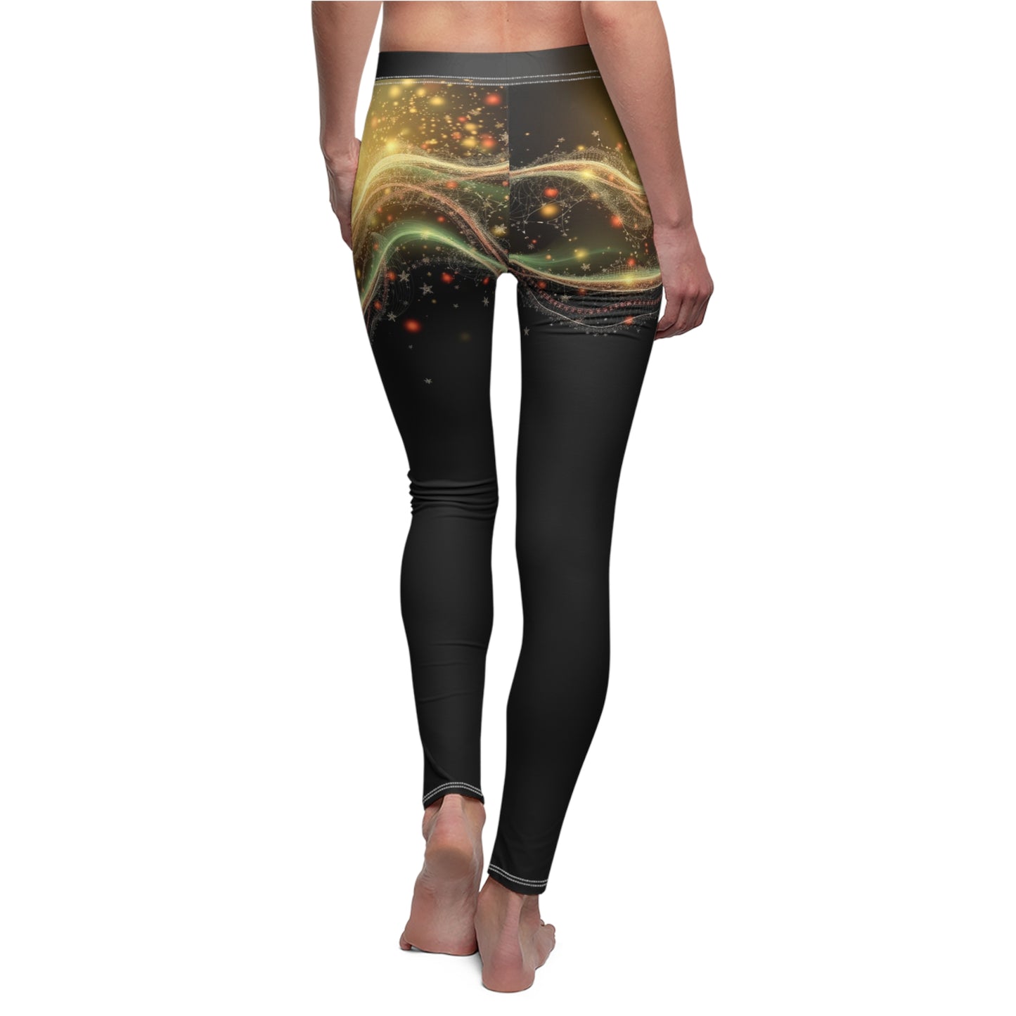 Sparkling Christmas Vibes Women's Casual Leggings - Stylish Comfort for Everyday Wear