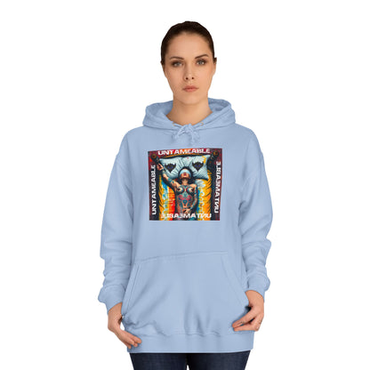 Unisex College Hoodie - 'Untameable' Graphic Design for Trendy Comfort