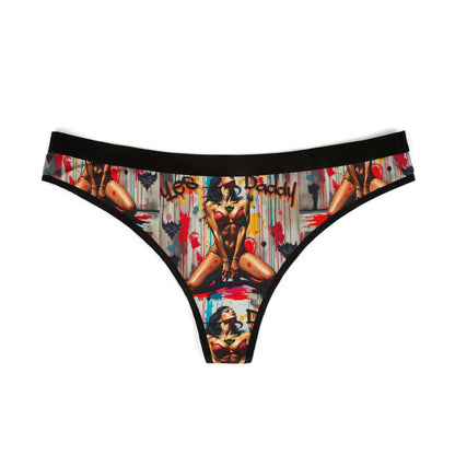 Sexy Graphic Women's Thongs - 'Yes Daddy' Design