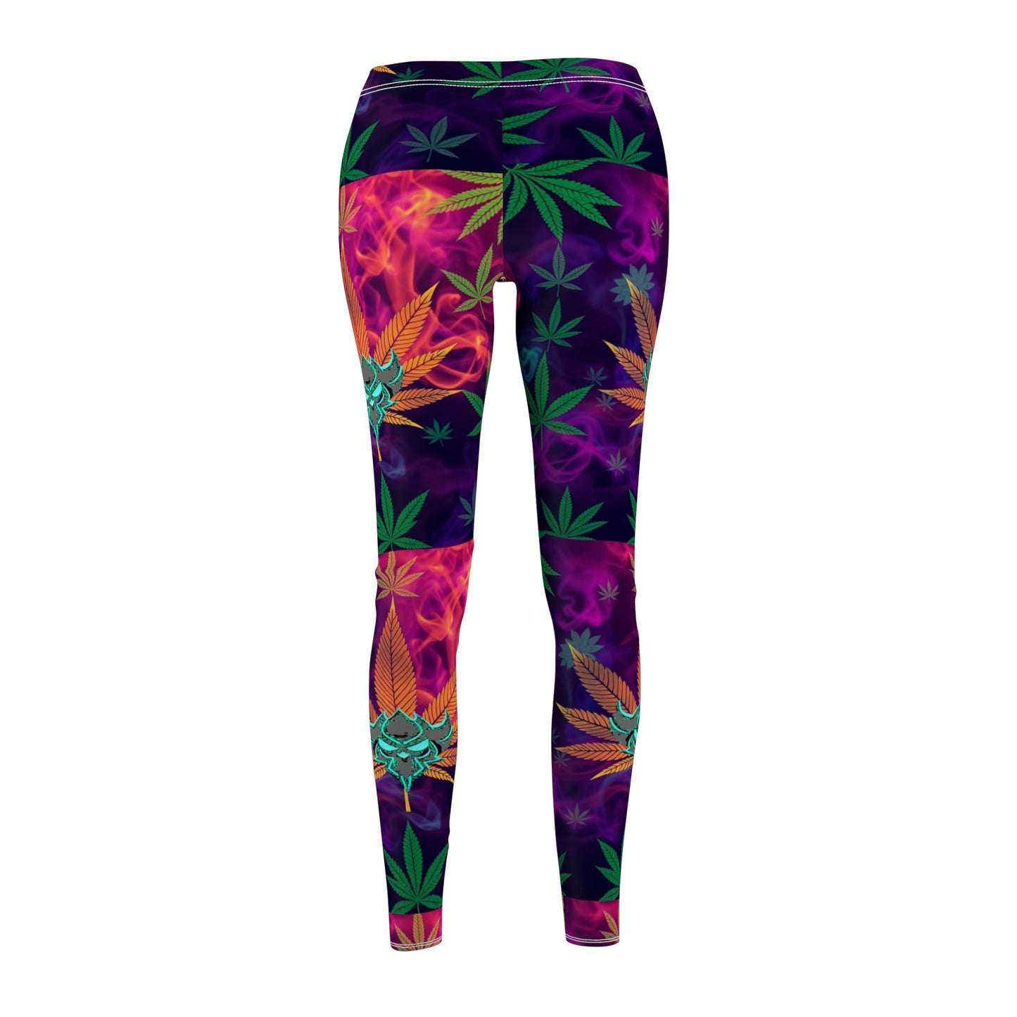 Vibrant "420" Boho Leggings with Psychedelic Leaf Design