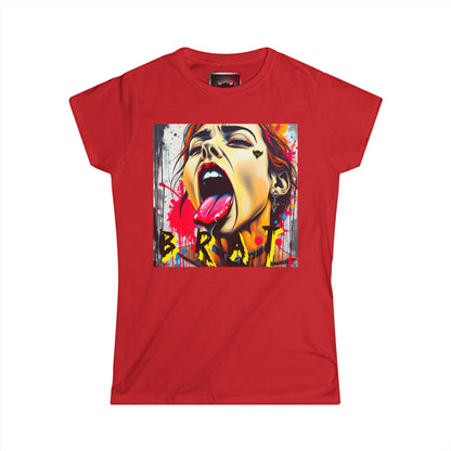 "Brat" Bold Art Women's Softstyle Tee – Edgy Graphic Tee for Creative Souls