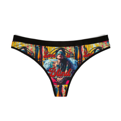 "Love is Blind" Women's Thongs - Stylish & Playful Underwear