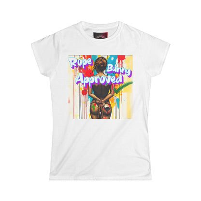 "Rope Bunny Approved" Women's Softstyle Tee - Bold Art Graphic T-Shirt for Comfort & Expression