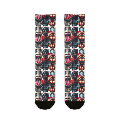 "Ungodly Fetish" Graphic Sublimation Crew Socks - Bold Art for Unique Style