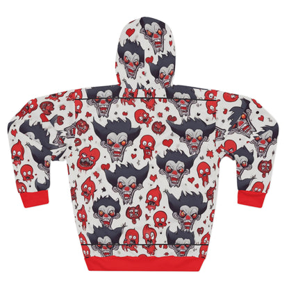 Gothic Vampire Horror Unisex Pullover Hoodie - Spooky & Fun Design for Halloween Lovers