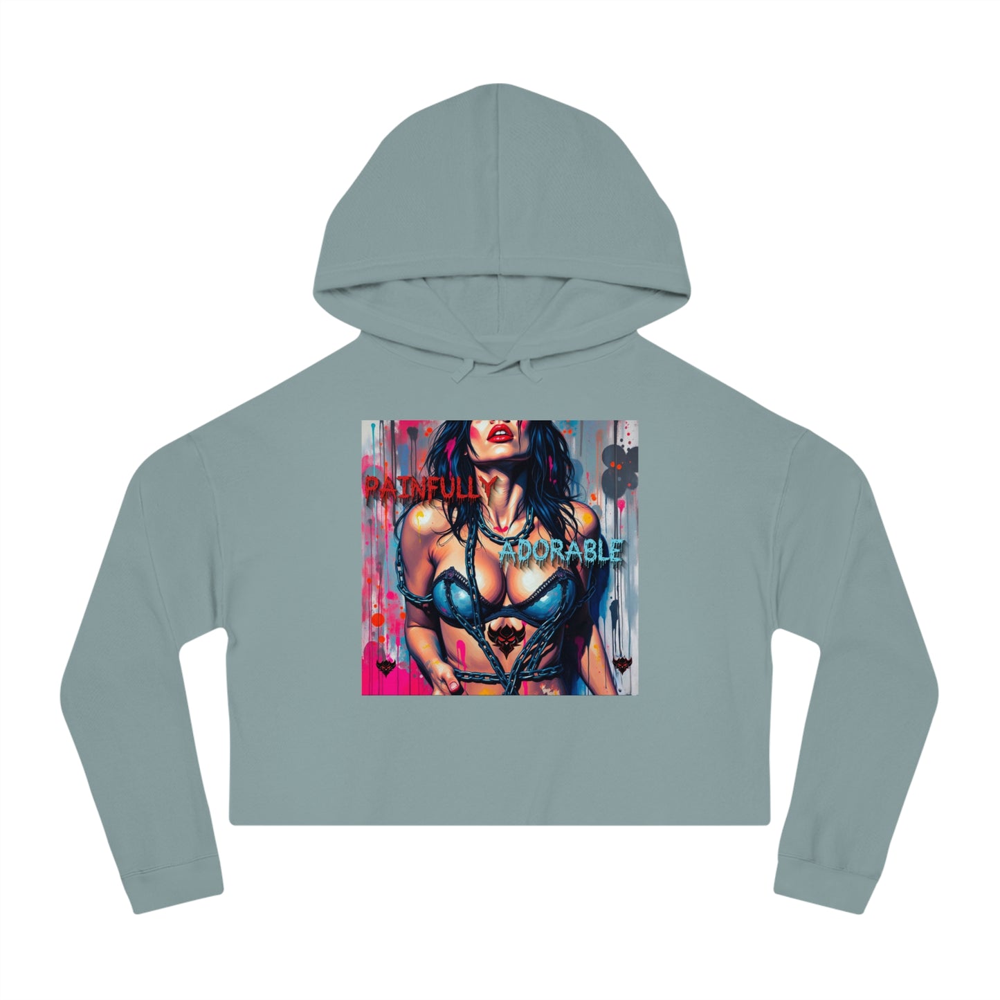 "Painfully Adorable" Women’s Cropped Hoodie - Stylish Comfort for Bold Fashionistas