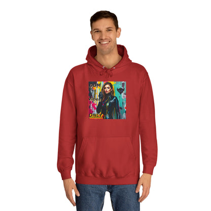 Colorful Graphic Unisex College Hoodie - 'Dom Vibes Only'