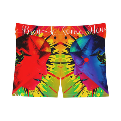 Vibrant "Some Hearts Break, Others Bloom"  Women's Shorts - Colorful Art Design for Fun Summer Vibes