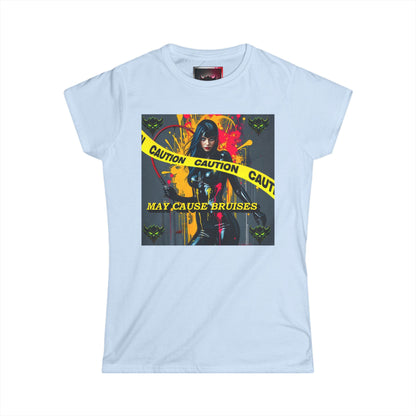 "Caution May Cause Bruises" Graphic Women's Tee - Softstyle Casual Shirt