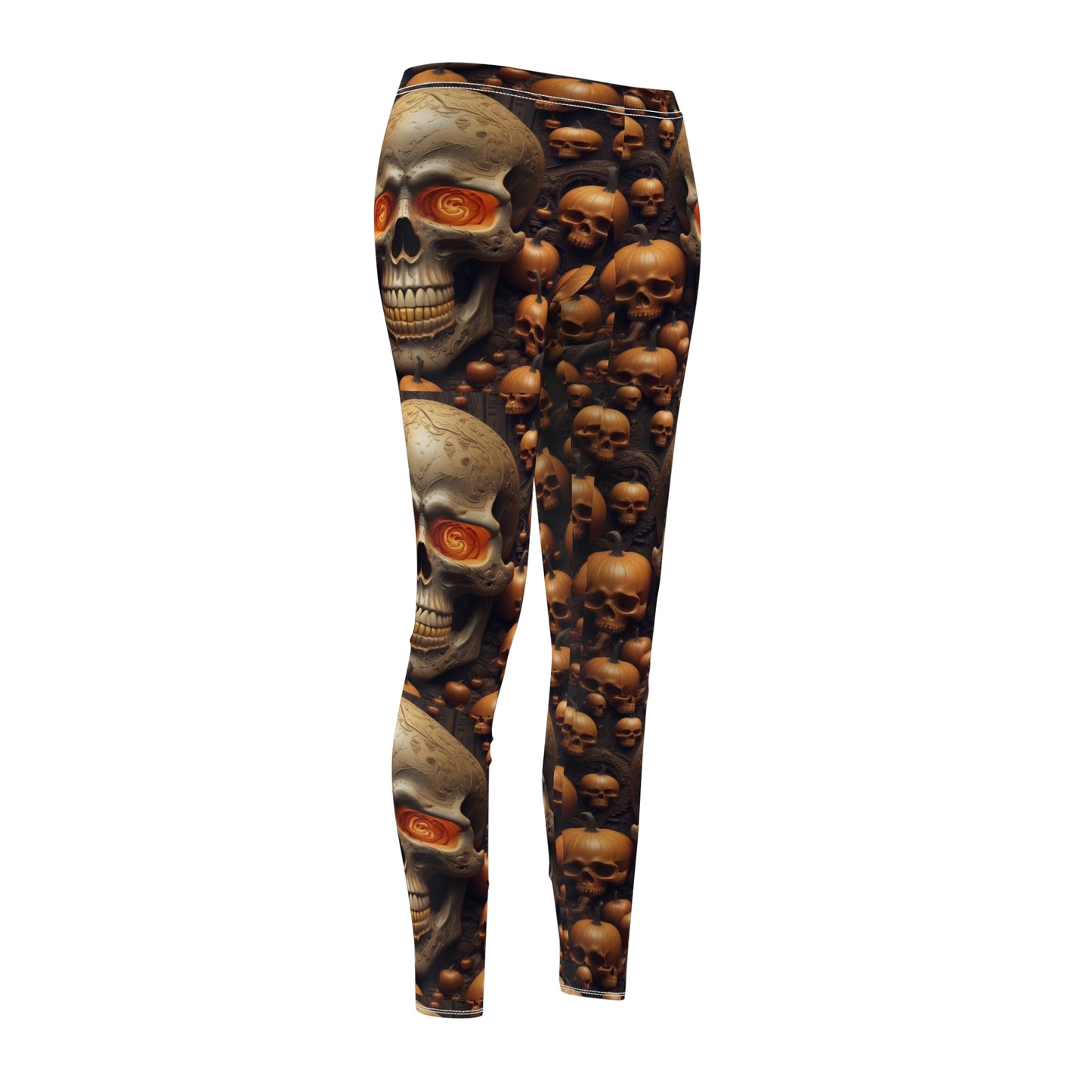 Women's "Orange Skull" Leggings