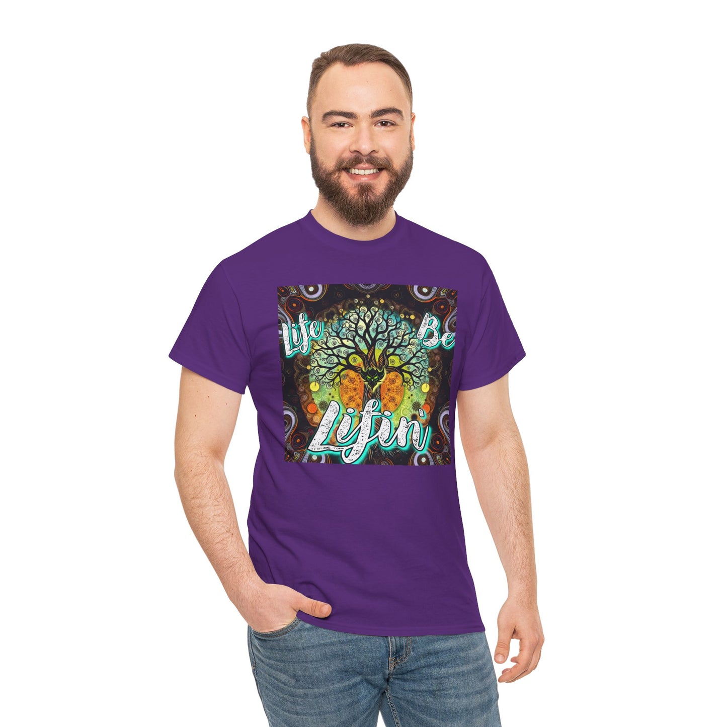 "Life be Lifin" Unisex Heavy Cotton Tee - Inspirational Tree Design