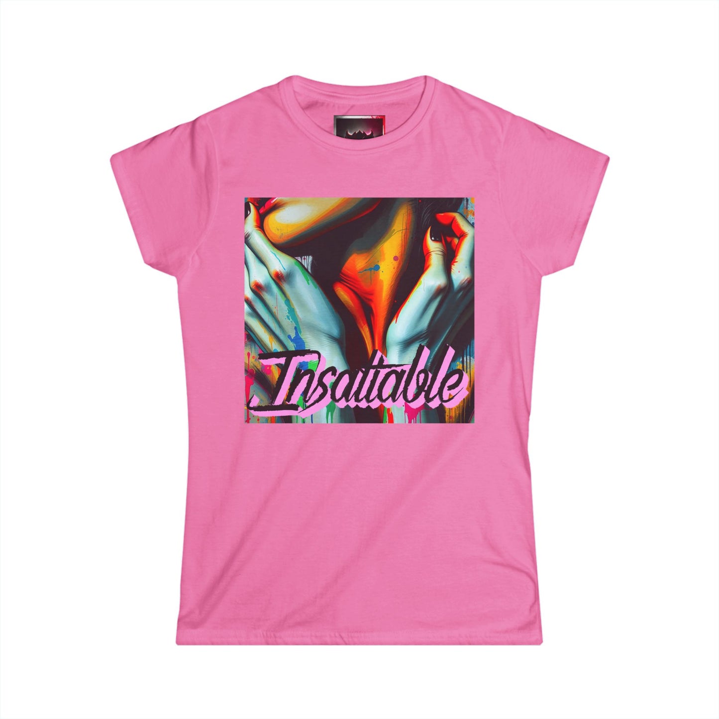 "Insatiable" Women's Softstyle Graphic Tee - Bold Vibrant Art for Everyday Wear