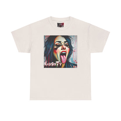 "Naughty" Graphic Unisex Heavy Cotton Tee - Edgy Streetwear T-Shirt