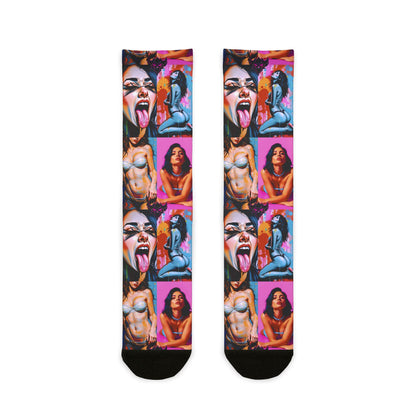 "Kinks" Bold Art Crew Socks - Vibrant Graphic Design for Expressive Style