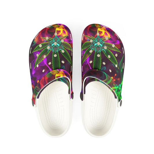 Colorful Cannabis-Themed EVA Foam Rubbers Shoes for Relaxation & Fun