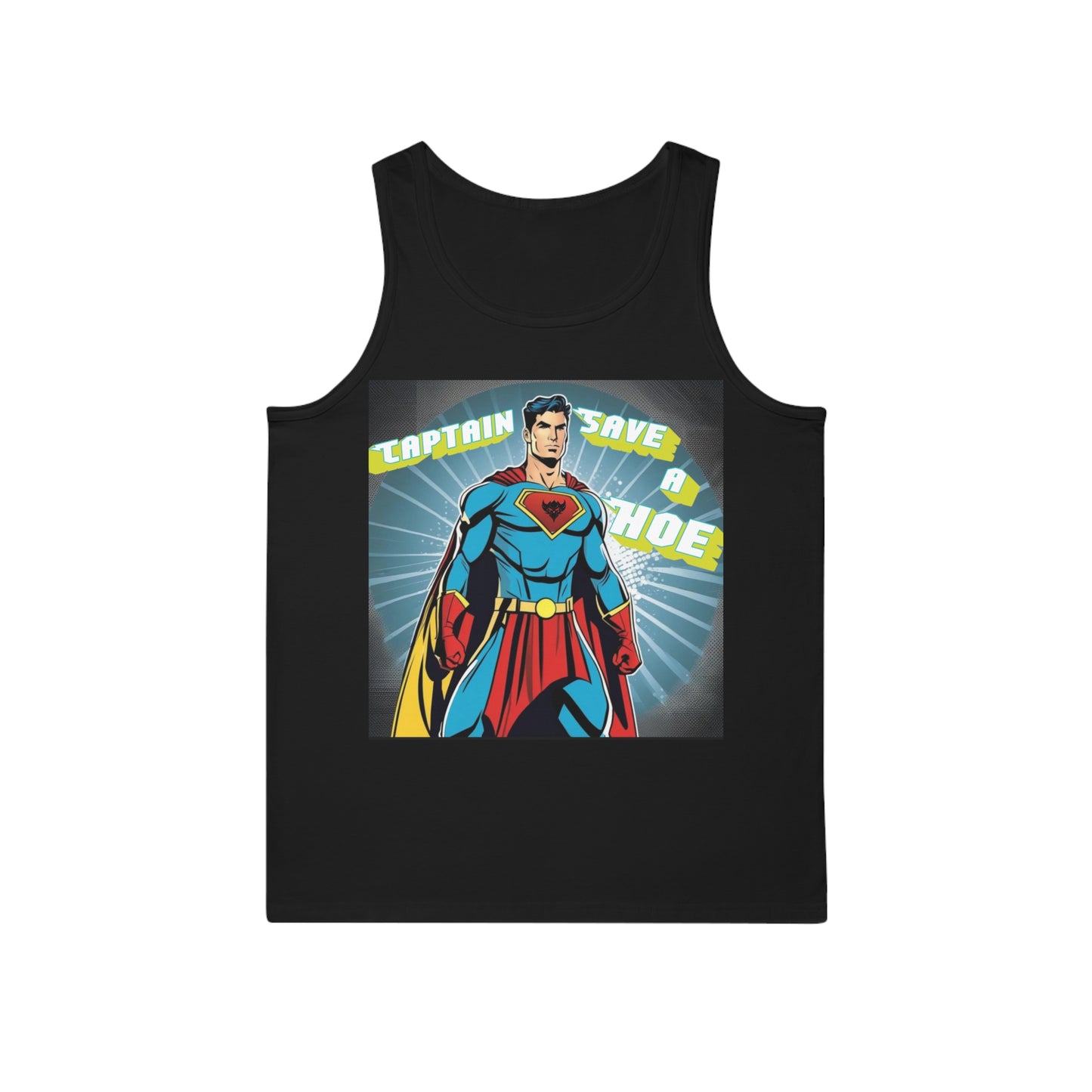 "Captain Save a Hoe" Unisex Softstyle™ Tank Top - Fun Superhero Tee for Summer