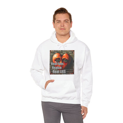 Unisex Hoodie with "Real Eyes Realize Real LIES" Graphic - Trendy Streetwear