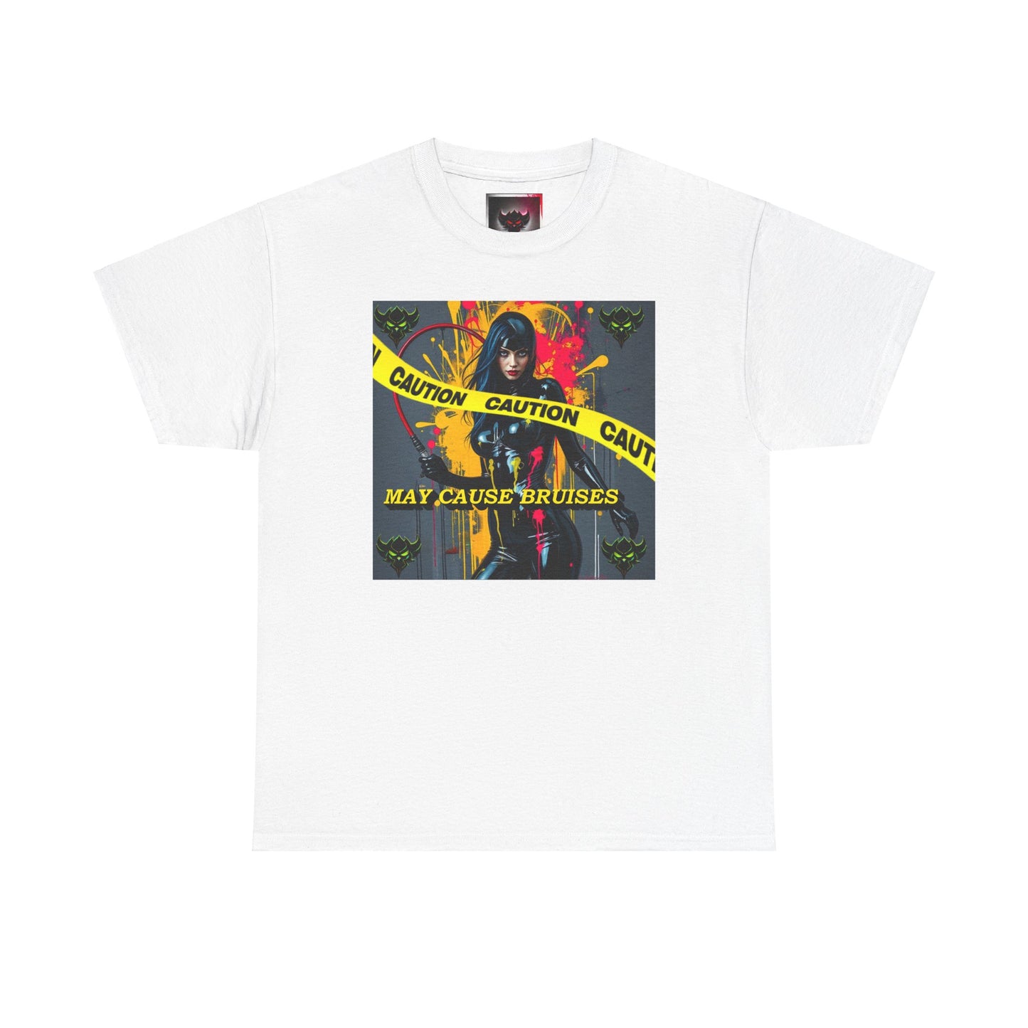 Caution Graphic Unisex Heavy Cotton Tee - "May Cause Bruises"