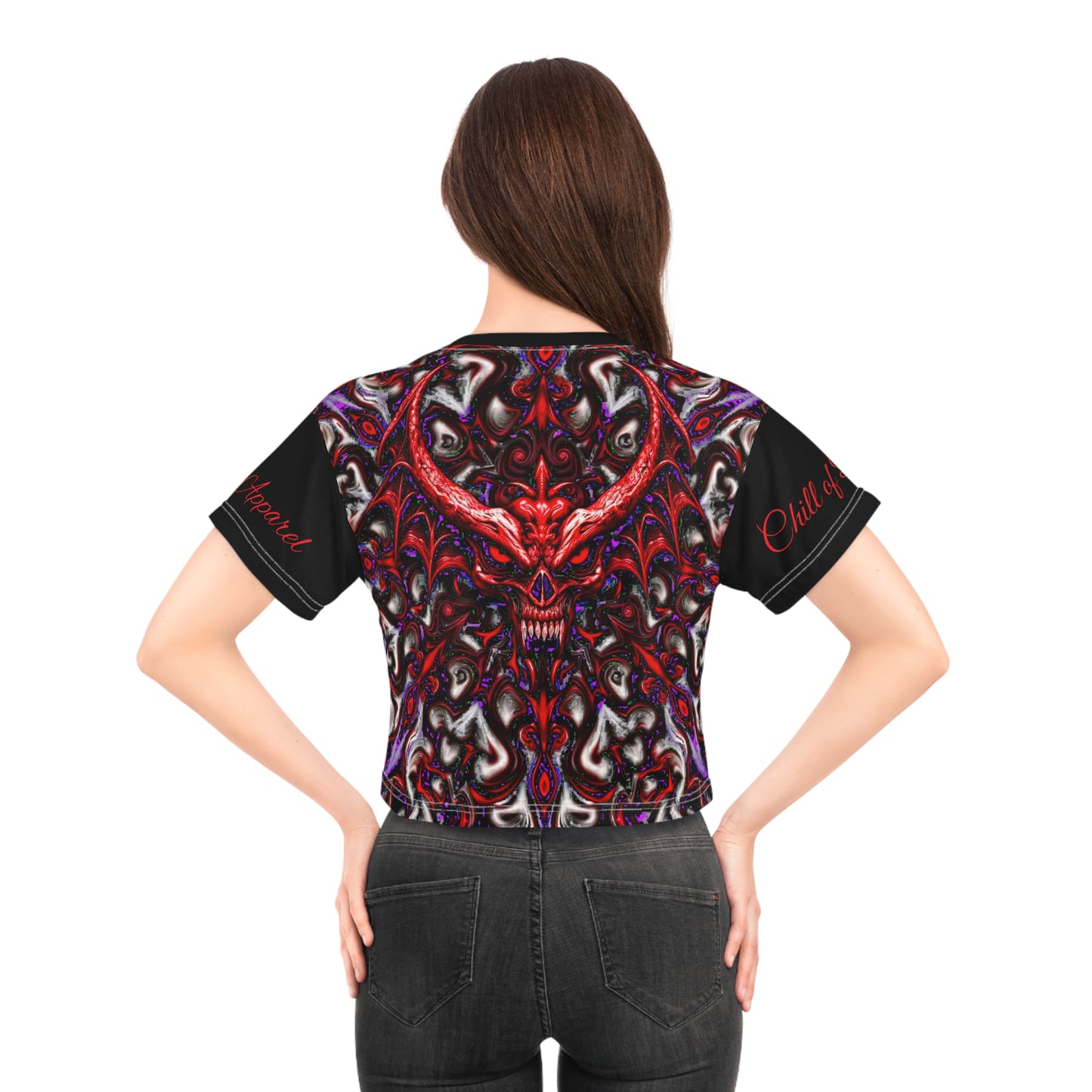 "Chill of Darkness" Gothic Dragon Crop Tee - Unholy Inspired Design