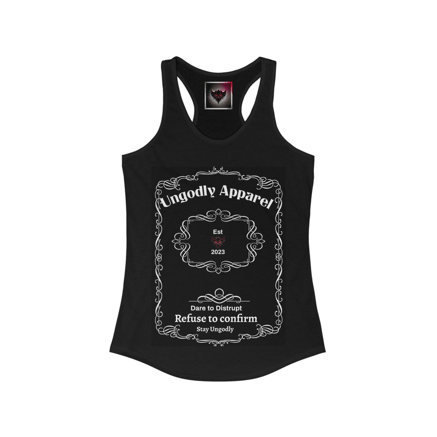 "Ungodly Whiskey" Women's Ideal Racerback Tank - Stay Ungodly Apparel | Perfect for Summer & Active Lifestyle
