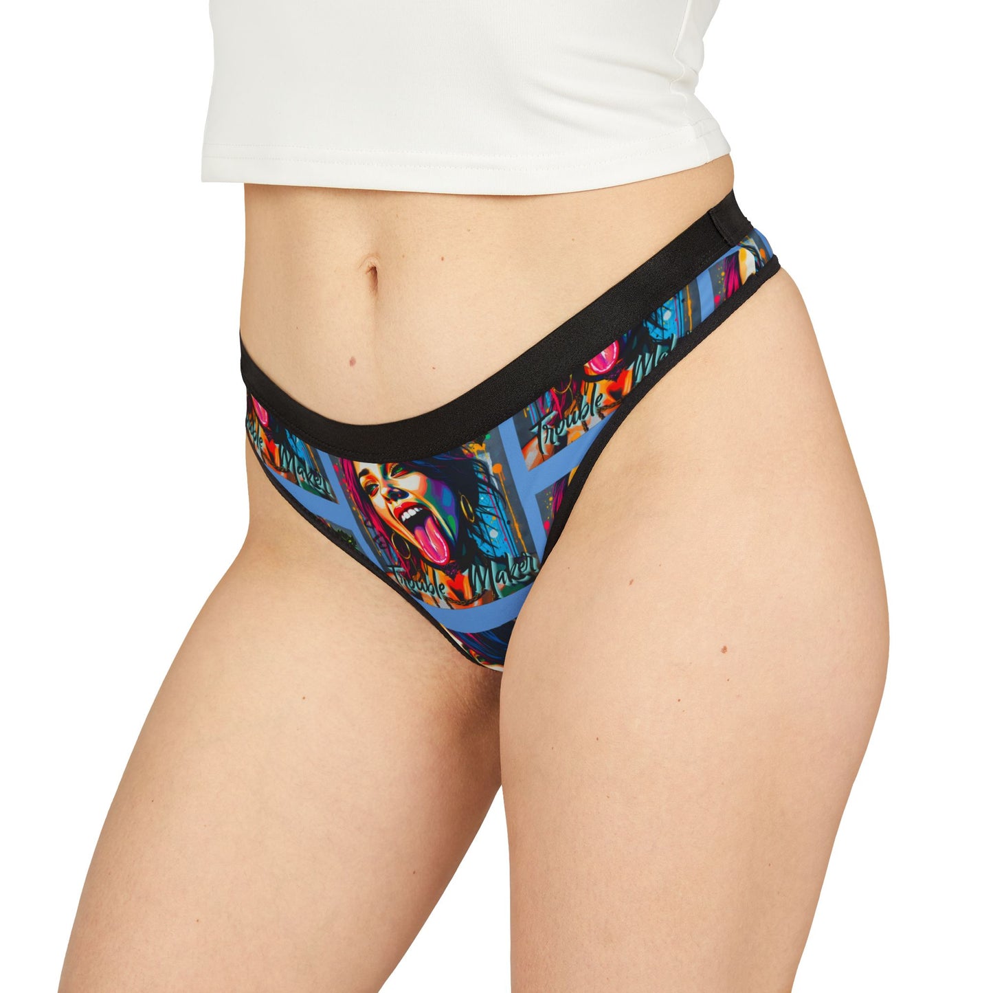 Trendy Women's Thongs - "Trouble Maker" Colorful Design