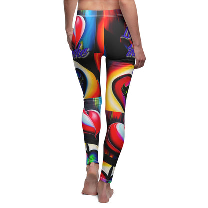 "Heartache: Love's Invisible Scar" Vibrant Heart Graphic Leggings for Women - Casual & Stylish Activewear