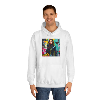 Colorful Graphic Unisex College Hoodie - 'Dom Vibes Only'