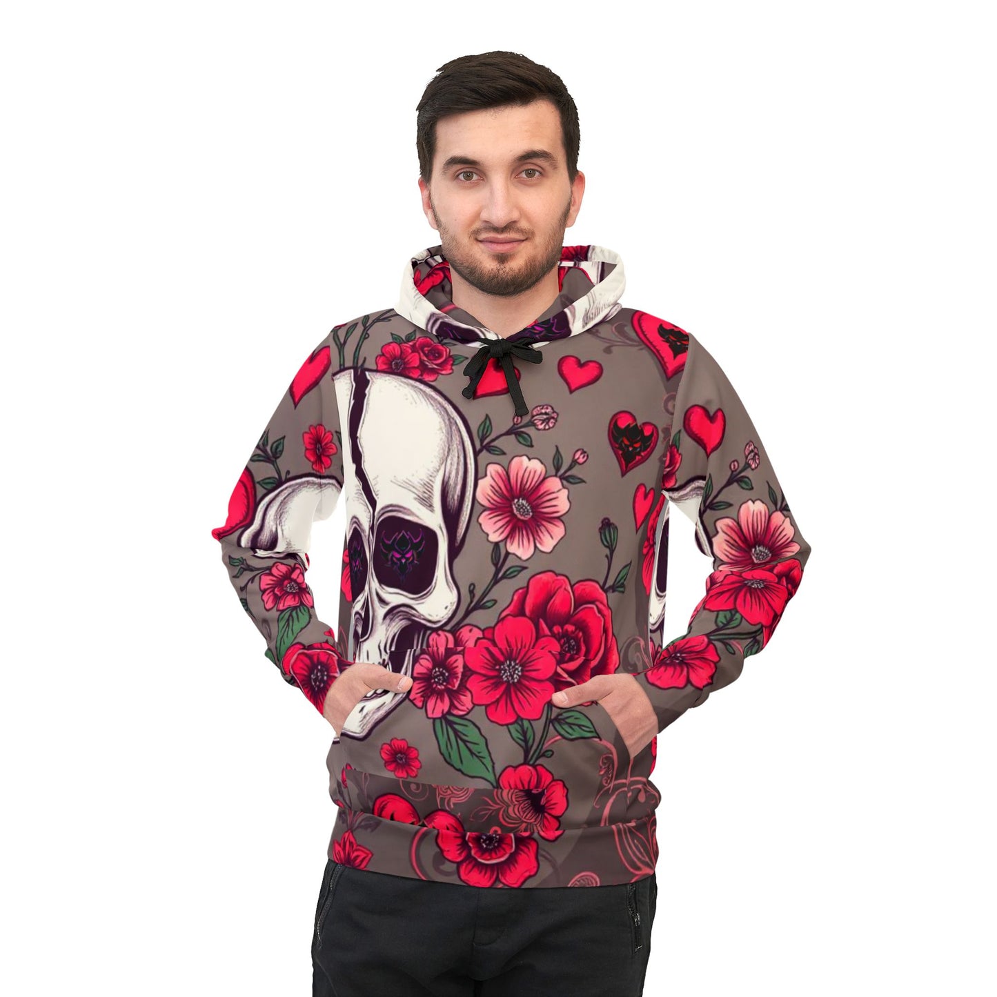 Bold Skull & Floral Athletic Hoodie for Trendsetters