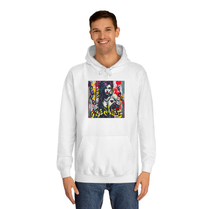 "Bound for Greatness" Artistic Unisex College Hoodie – Vibrant Design for Creative Souls