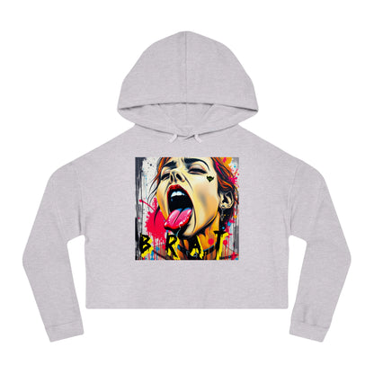 "Brat" Bold Art Women’s Cropped Hooded Sweatshirt - Street Style Graphic Tee