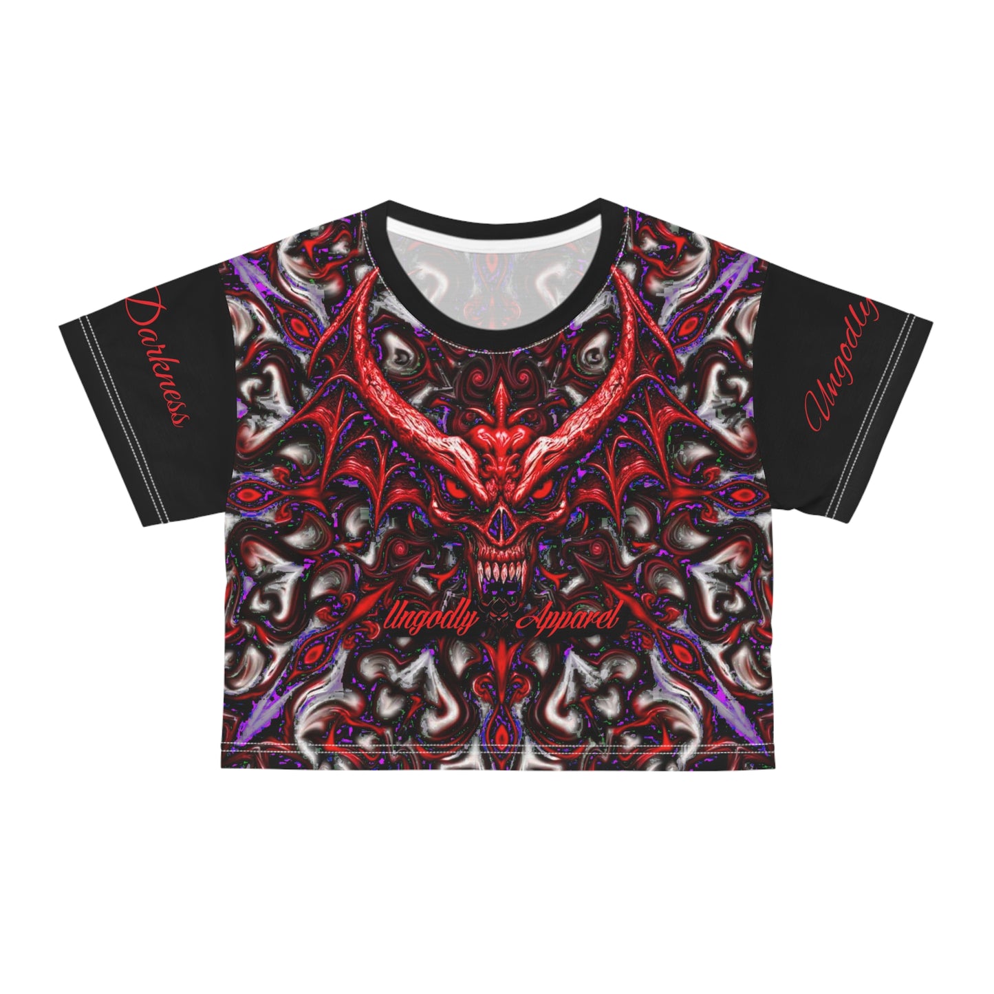 "Chill of Darkness" Gothic Dragon Crop Tee - Unholy Inspired Design