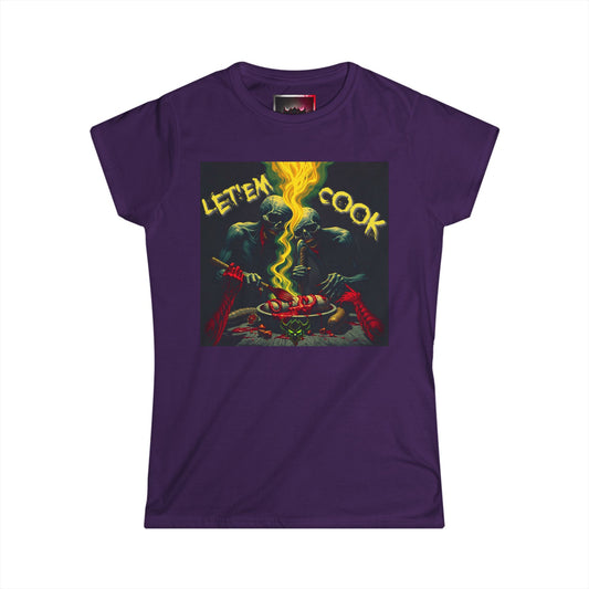 Let Em Cook Graphic T-Shirt: Women's Softstyle Shirt for BBQ Lovers