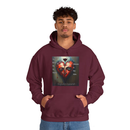 "You Broke Me So Slowly, I Mistook it for Love" Artistic Heart Hoodie - Unisex Heavy Blend™ Sweatshirt with Inspirational Quote