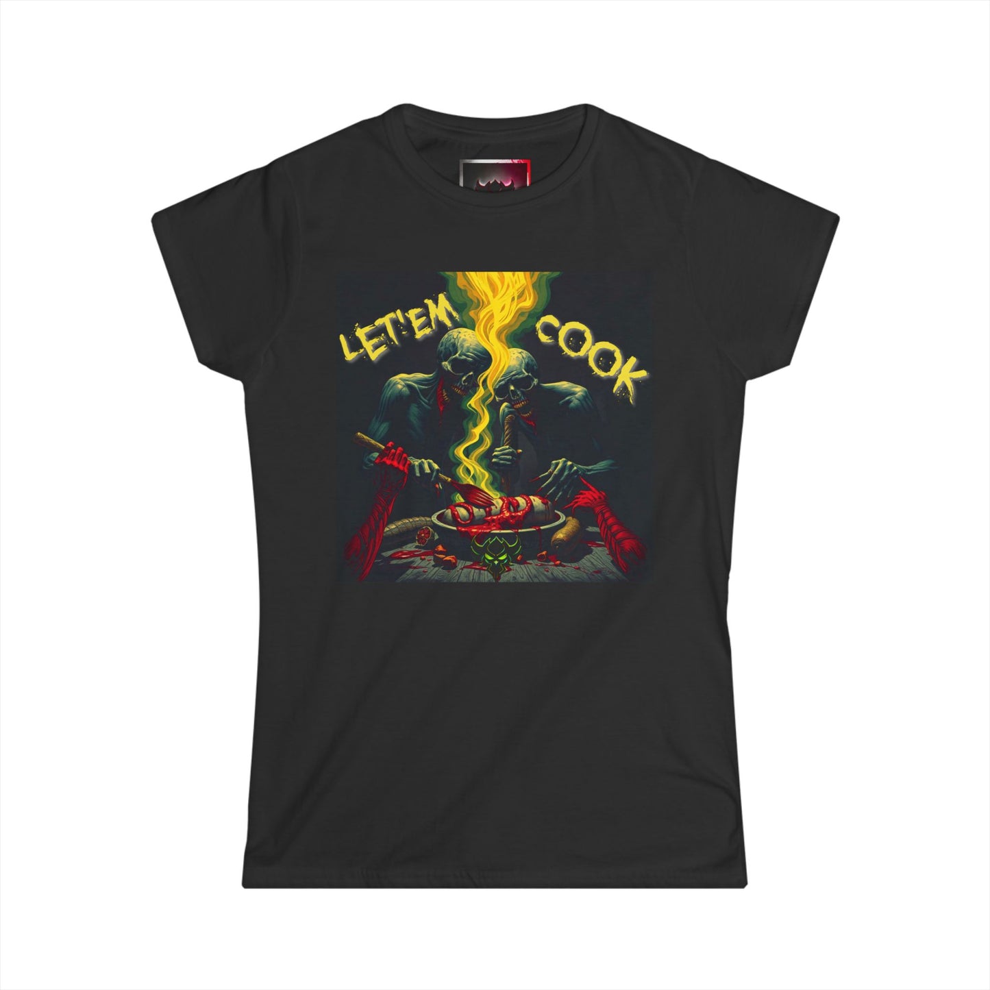 Let Em Cook Graphic T-Shirt: Women's Softstyle Shirt for BBQ Lovers