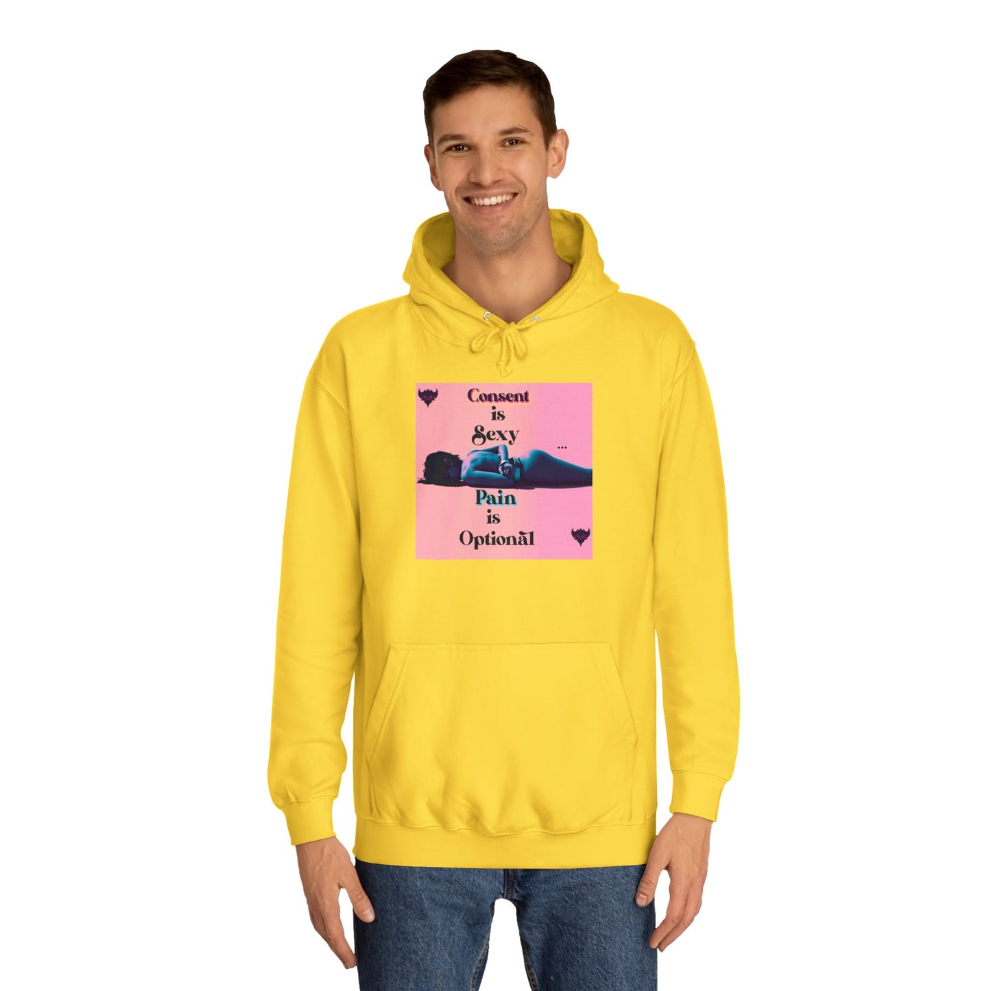 Unisex College Hoodie - "Consent is Sexy, Pain is Optional" - Empowering Streetwear for Modern Audiences