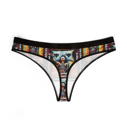 "Untameable" Empowered Women’s Thongs - Bold Graphic Print Underwear for Confident Vibes