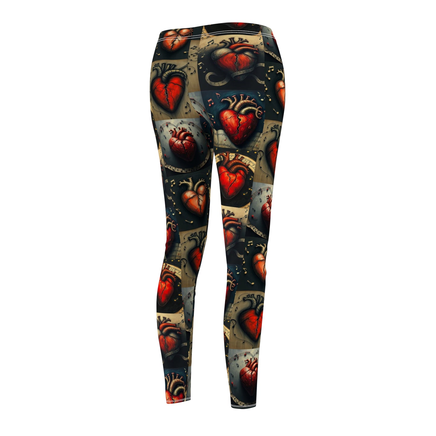 "Our Song" Heart Art Women's Casual Leggings - Stylish and Comfy Activewear