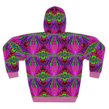 Vibrant Psychedelic Christmas Tree 2 Unisex Pullover Hoodie - Perfect for Festivals and Casual Wear