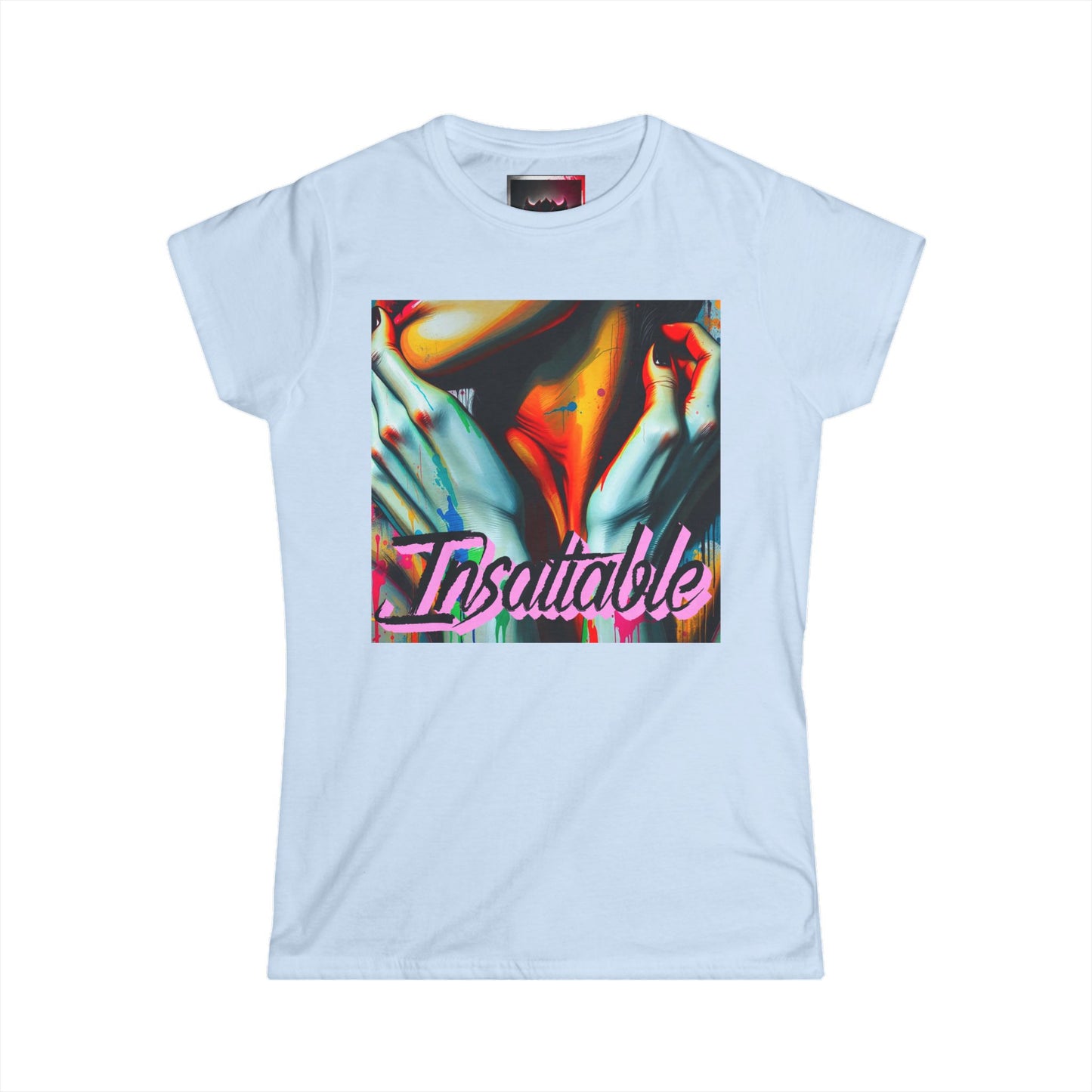 "Insatiable" Women's Softstyle Graphic Tee - Bold Vibrant Art for Everyday Wear