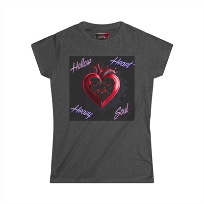 "Hollow Heart, Heavy Soul" Women's Softstyle Tee - Unique Graphic Tee for Self-Expression