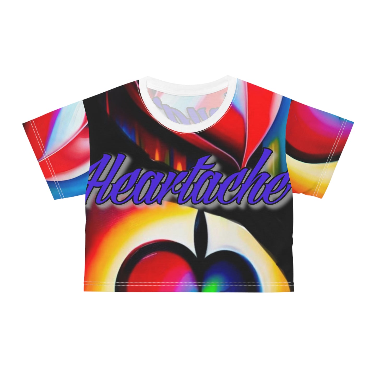 "Heartache: Love's Invisible Scar" Crop Tee - Colorful Art Tee for Self-Expression & Mental Health Awareness