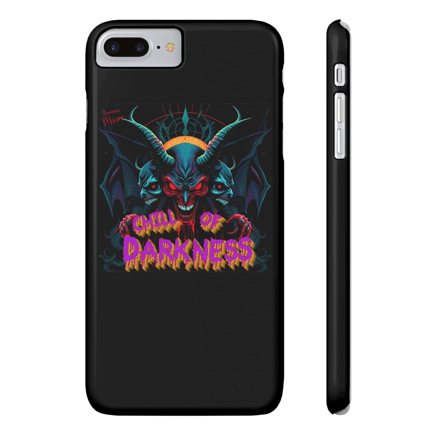 Chill of Darkness Slim Phone Case - Gothic Demon Design