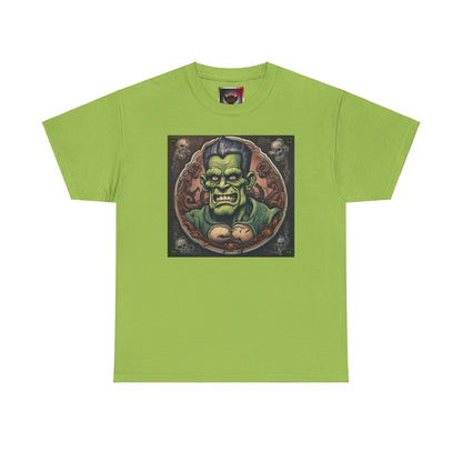 Frankenstein Graphic Unisex Heavy Cotton Tee - Vintage Vibe Halloween Shirt