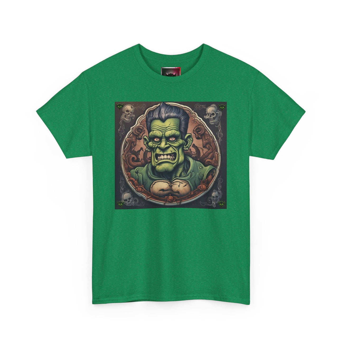 Frankenstein Graphic Unisex Heavy Cotton Tee - Vintage Vibe Halloween Shirt